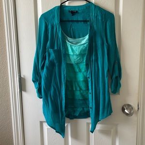 Tank top with matching cardigan